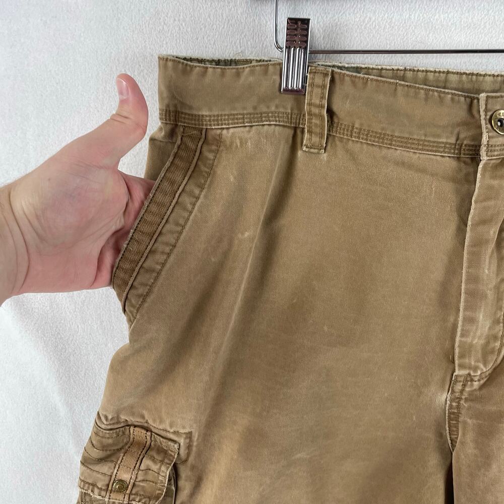 VTG 2007 Old Navy Mens Cargo Shorts SZ 40 Khaki Tan Cotton Twill Flap Pockets - Picture 5 of 13